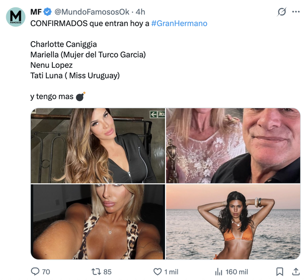 Quiénes entran hoy en el repechaje de Gran Hermano según la cuenta @MundoFamososOk Quiénes entran hoy en el repechaje de Gran Hermano según la cuenta @MundoFamososOk