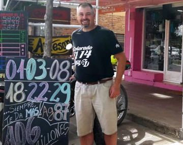 Gustavo Eberle vendió el boleto ganador. Foto gentileza Infopico.com