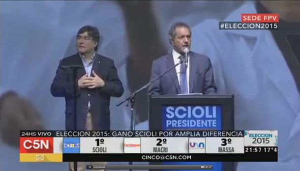Scioli, el primer candidato en hablar: Convoco a indecisos e independientes