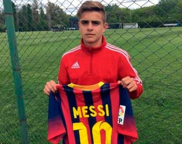 Joaquín Messi, con la camiseta del Barcelona