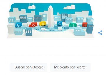 Google festeja los 85 años del Obelisco de la Ciudad con un Doodle