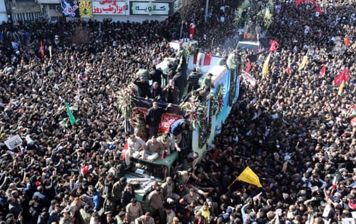 Funeral de Qassem Soleimani. Ftoto: The Guardian&nbsp;