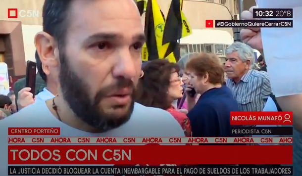 La emoción de Nicolás Munafó, periodista de C5N: Es muy fuerte este acompañamiento