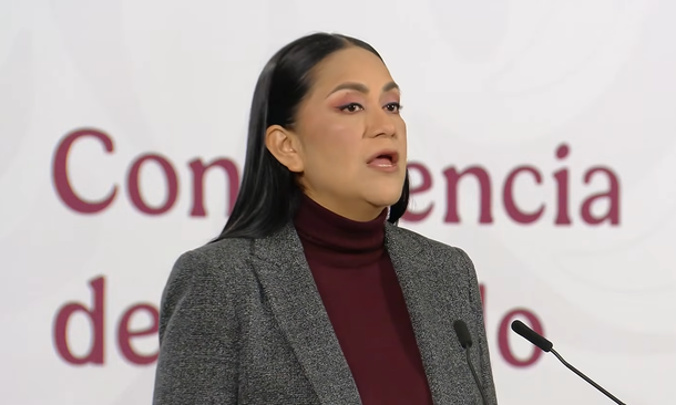 Ariadna Montiel en la Mañanera de este lunes.