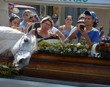 La imagen del caballo junto al féretro conmovió a todos