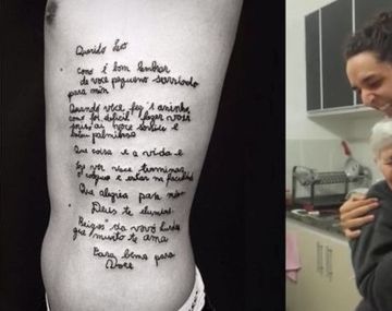Se tatúo una carta de su abuela que sufre alzhéimer&nbsp;