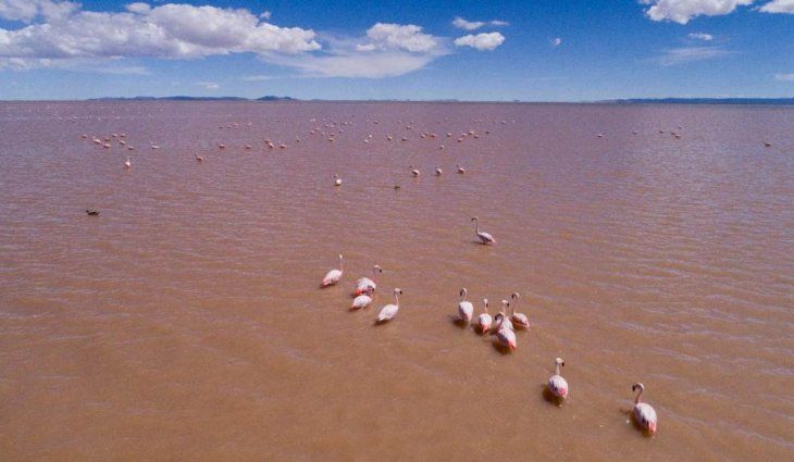 El lago Poopó de Bolivia cuando aun tenía agua