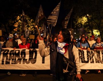 Acampe de Unidad Piquetera en Plaza de Mayo en apoyo a sus reclamos