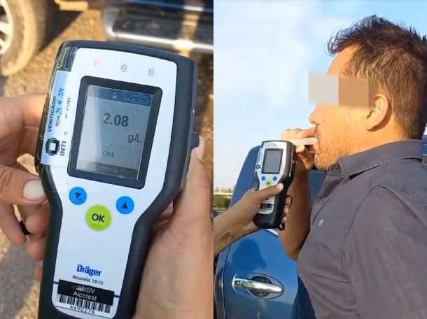 Insólito video: manejaba borracho, sin registro, VTV ni cinturón y se burló de todos