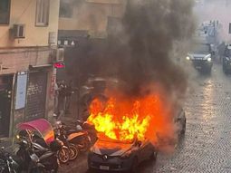 Fuertes incidentes entre Nápoli-Frankfurt en la previa del partido