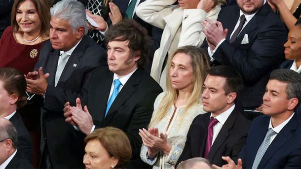 Javier Milei y Karina en la ceremonio del Nobel de la Paz.