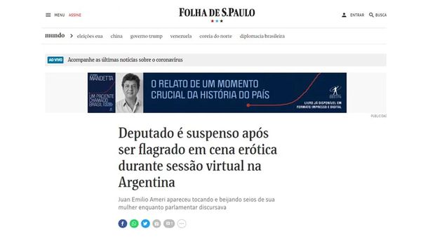 Así cubrieron los diarios del mundo el escándalo sexual del diputado Juan Emilio Ameri