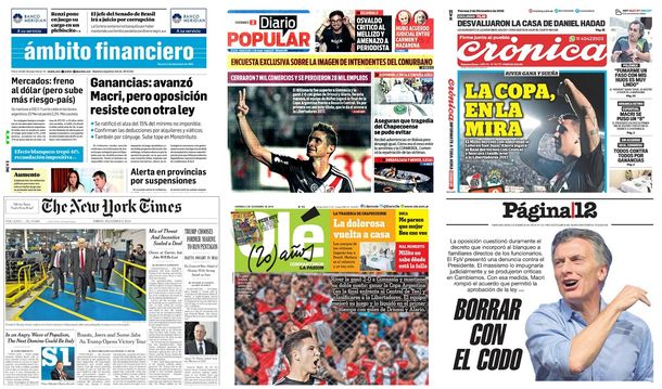 Mirá las tapas de los diarios