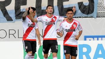 El festejo de River por el gol de Lucas Alario El festejo de River por el gol de Lucas Alario