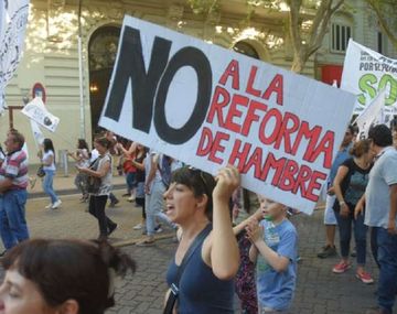Protestas contra la reforma laboral en diciembre de 2017.