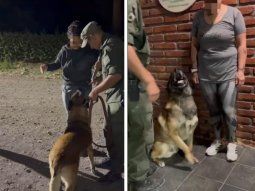 Uno de los perros de la Policía detectó que la mujer transportaba narcóticos en su cuerpo. Uno de los perros de la Policía detectó que la mujer transportaba narcóticos en su cuerpo.