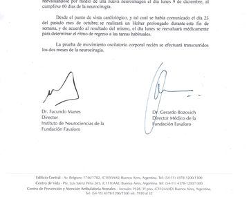 Este es el nuevo parte médico de la presidente Cristina Fernández