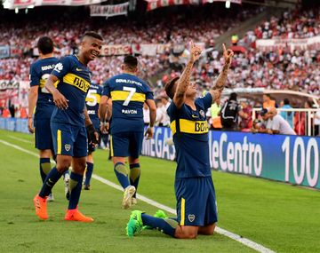 El festejo del 10 de cara a los hinchas de River