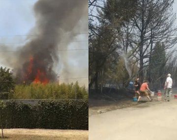 Otro incendio en Canning: las llamas llegaron a la puerta de un barrio privado