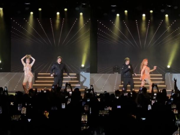 Video: Javier Milei fue a ver a Fátima Flórez a Mar del Plata e hizo su show en el teatro