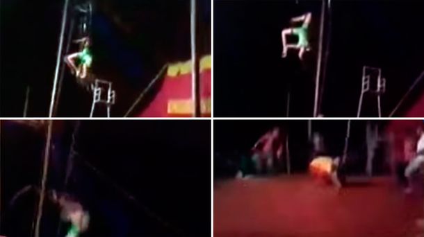 Una niña acróbata de circo cayó al vacío durante una función y sobrevivió