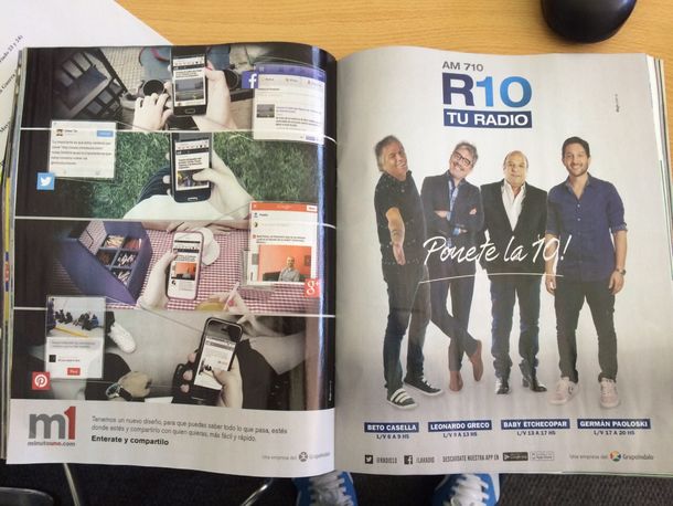 La promo de minutouno.com llegó a la revista Gente