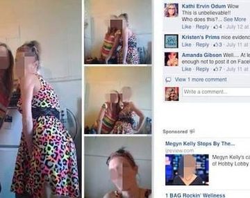 Se sacó una foto con un vestido que había robado y fue detenida por la Policía