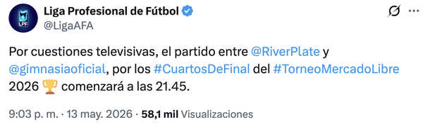 A qué hora arranca River vs. Gimnasia. A qué hora arranca River vs. Gimnasia.