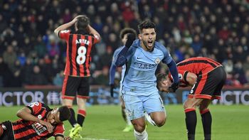 Kun Agüero puso el 2 a 0 del Manchester City ante Bournemouth Kun Agüero puso el 2 a 0 del Manchester City ante Bournemouth