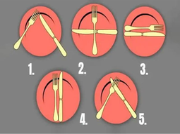 El test viral sobre la posición en que coloques los cubieros en el plato.