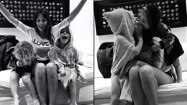 Pampita junto a Benicio y Beltrán