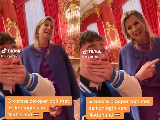 Un joven grabó un video en TikTok con la reina Máxima y cometió un brutal error