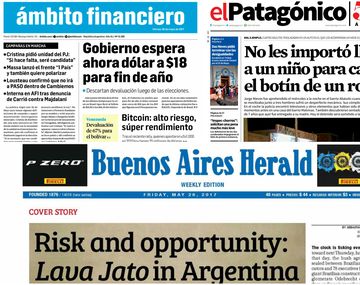 Tapas de diarios del viernes 26 de mayo de 2017