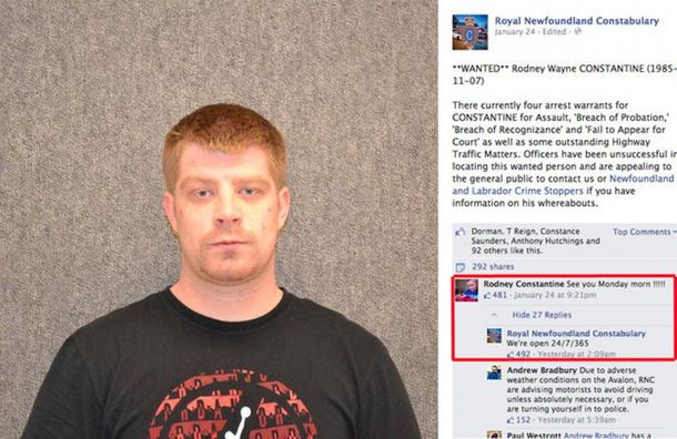 Lo prometido es deuda: le dijo a la policía por Facebook que se entregaría y cumplió