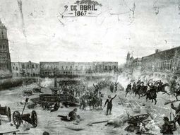En 1867 bajo las órdenes del general Porfirio Díaz, el ejército toma Puebla. En 1867 bajo las órdenes del general Porfirio Díaz, el ejército toma Puebla.