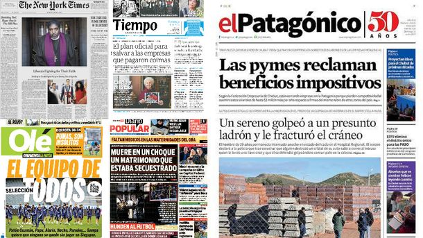 Mirá las tapas de los diarios