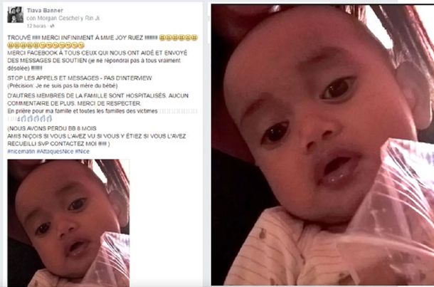 Una familia de Niza encuentra a su bebé sano y salvo gracias a Facebook