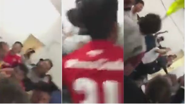 Así festejaron los jugadores de Independiente tras el clásico de Avellaneda