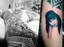 el nuevo tattoo de cande tinelli con las iniciales de san lorenzo: turra fumanchera el nuevo tattoo de cande tinelli con las iniciales de san lorenzo: turra fumanchera