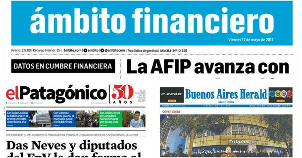 Tapas de diarios del viernes 12 de mayo de 2017