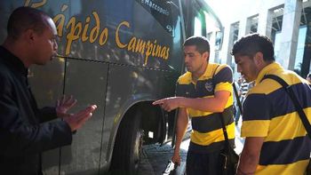 boca llego a brasil ante un clima caliente entre los hinchas
