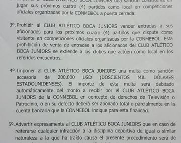 Este es el comunicado oficial de la Conmebol