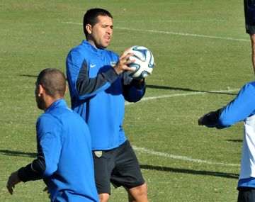 Juan Román Riquelme trabajó diferenciado en el entrenamiento de Boca