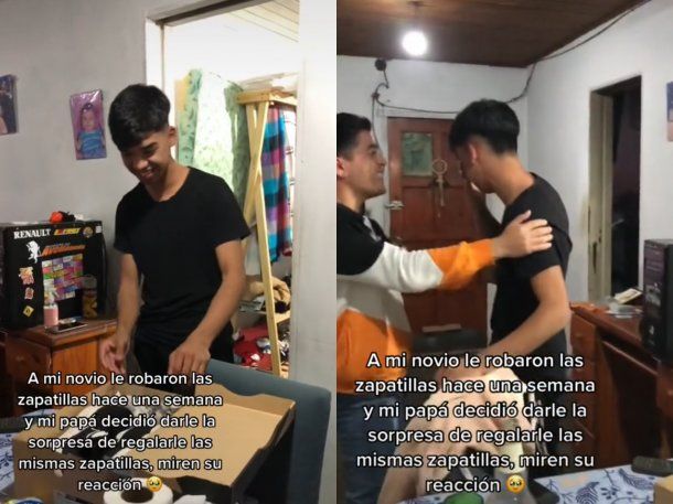 Conmovedora reacción: le robaron las zapatillas y su suegro le regaló unas nuevas