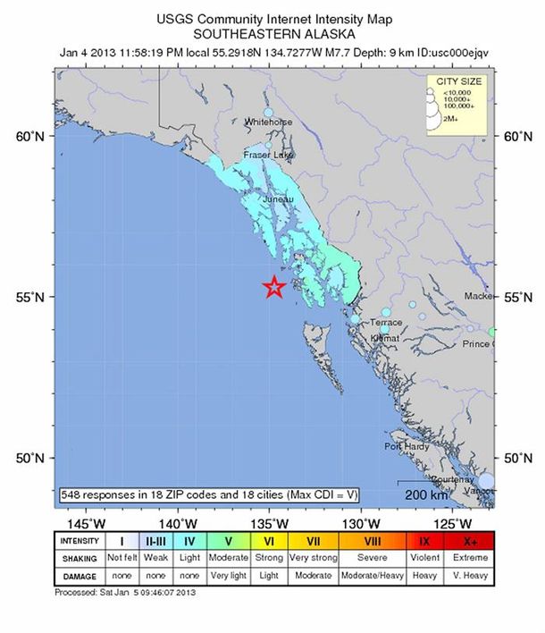Un terremoto de 7.5 grados se registró en Alaska