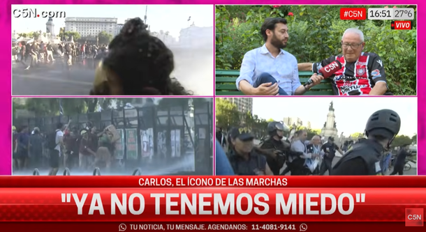 La palabra del jubilado detenido en el Congreso: Ya no tenemos miedo