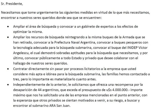 ¿Qué le exigirán los familiares del ARA San Juan a Mauricio Macri?