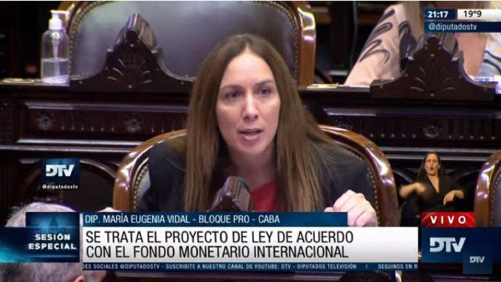 María Eugenia Vidal anticipó el voto de Juntos por el Cambio a favor del acuerdo con el FMI