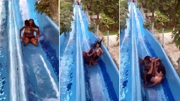 Tres chicas tuvieron un accidente en un tobogán acuático Tres chicas tuvieron un accidente en un tobogán acuático