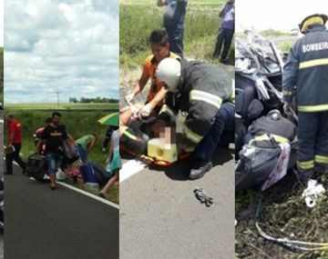 Choque entre cuatro autos argentinos en Brasil